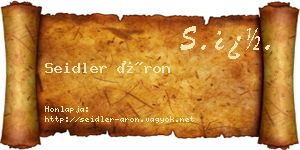 Seidler Áron névjegykártya